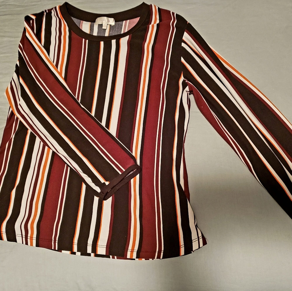 Long sleeve Maroon striped shirt